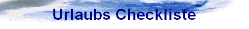 Urlaubs Checkliste